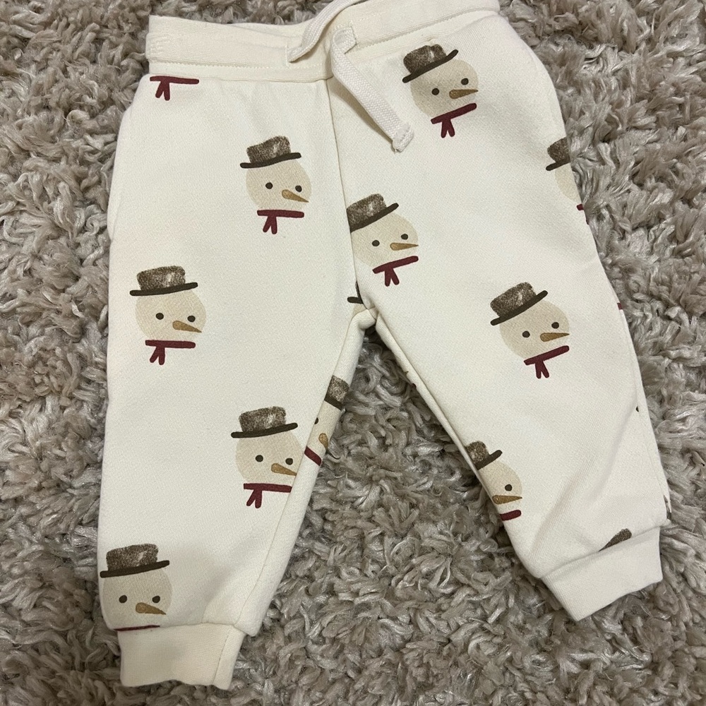 Rylee + Cru Cream Snowman Baby Pants